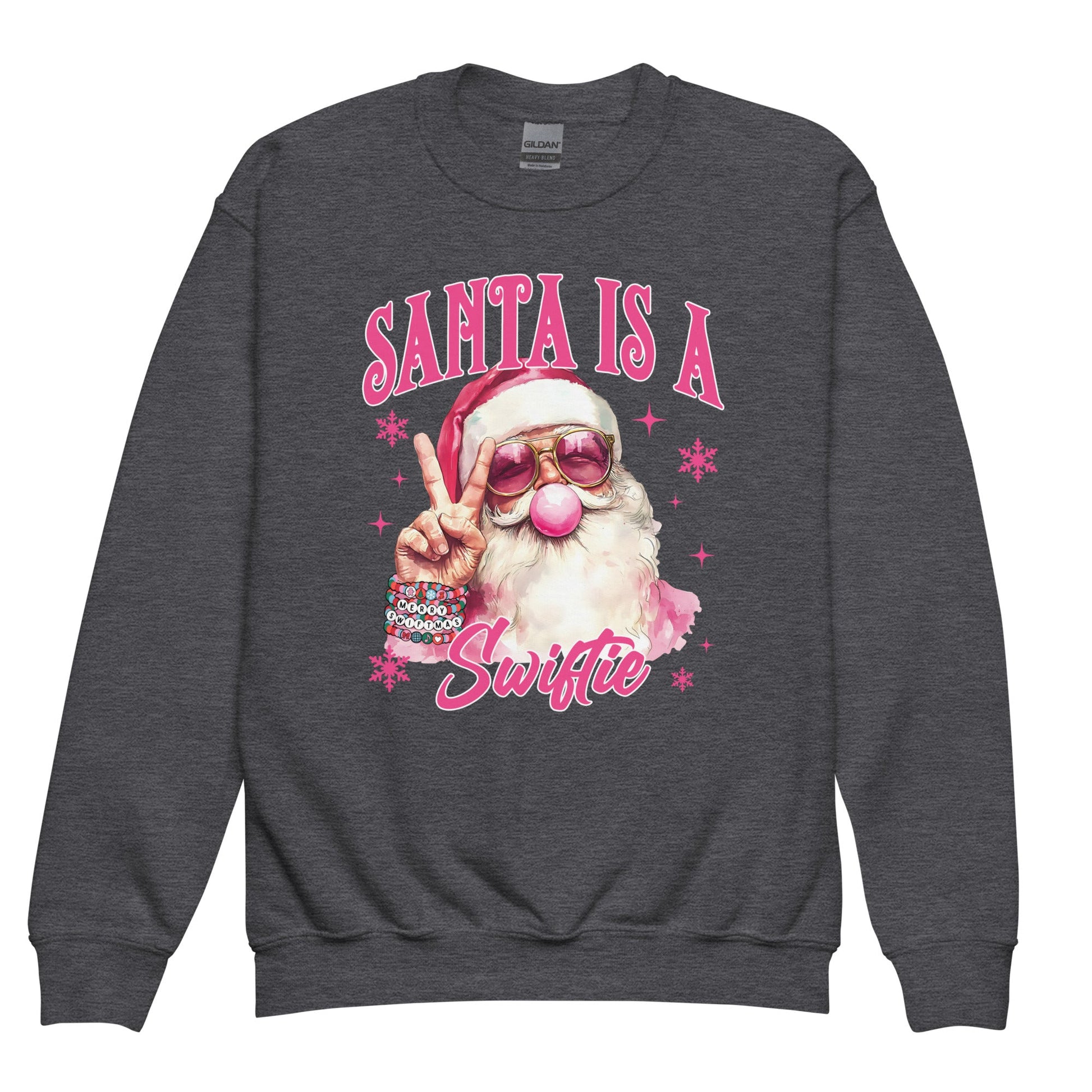 Santa Is A Swiftie Youth Sweatshirt - Not Your Mama's Fave