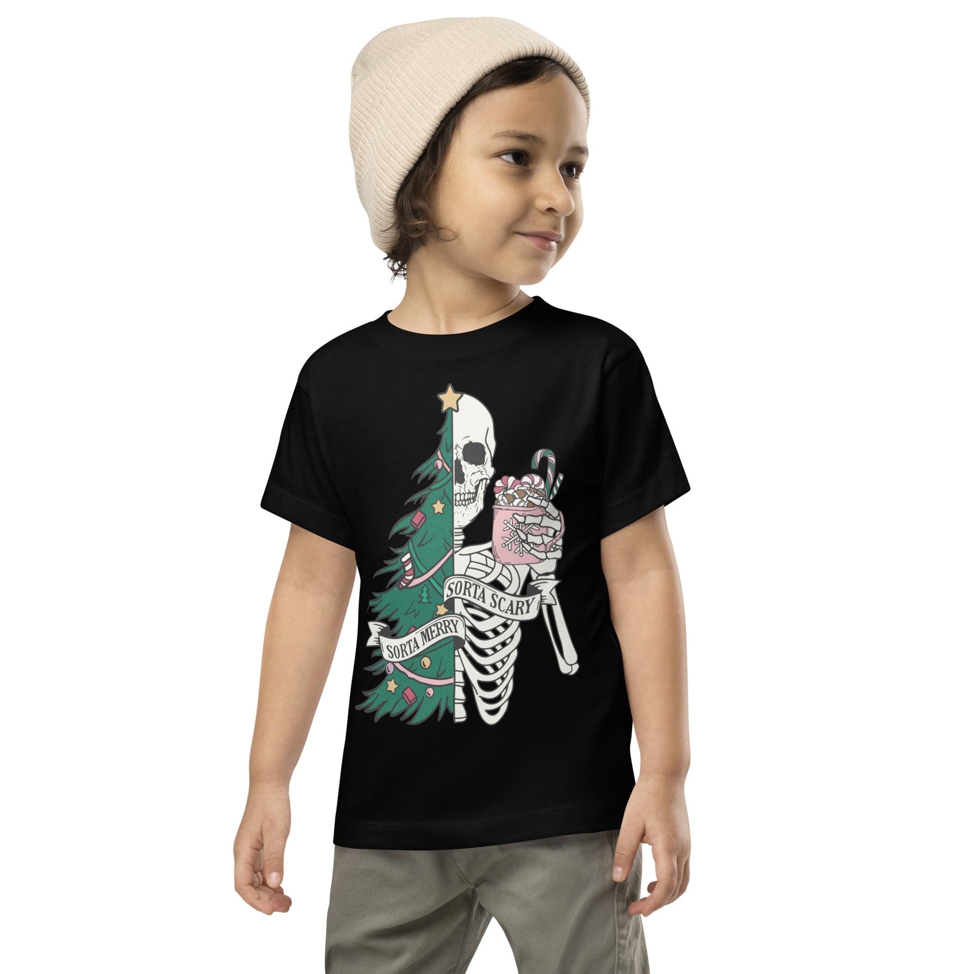 Sorta Merry Sorta Scary Toddler Short Sleeve Tee - Not Your Mama's Fave