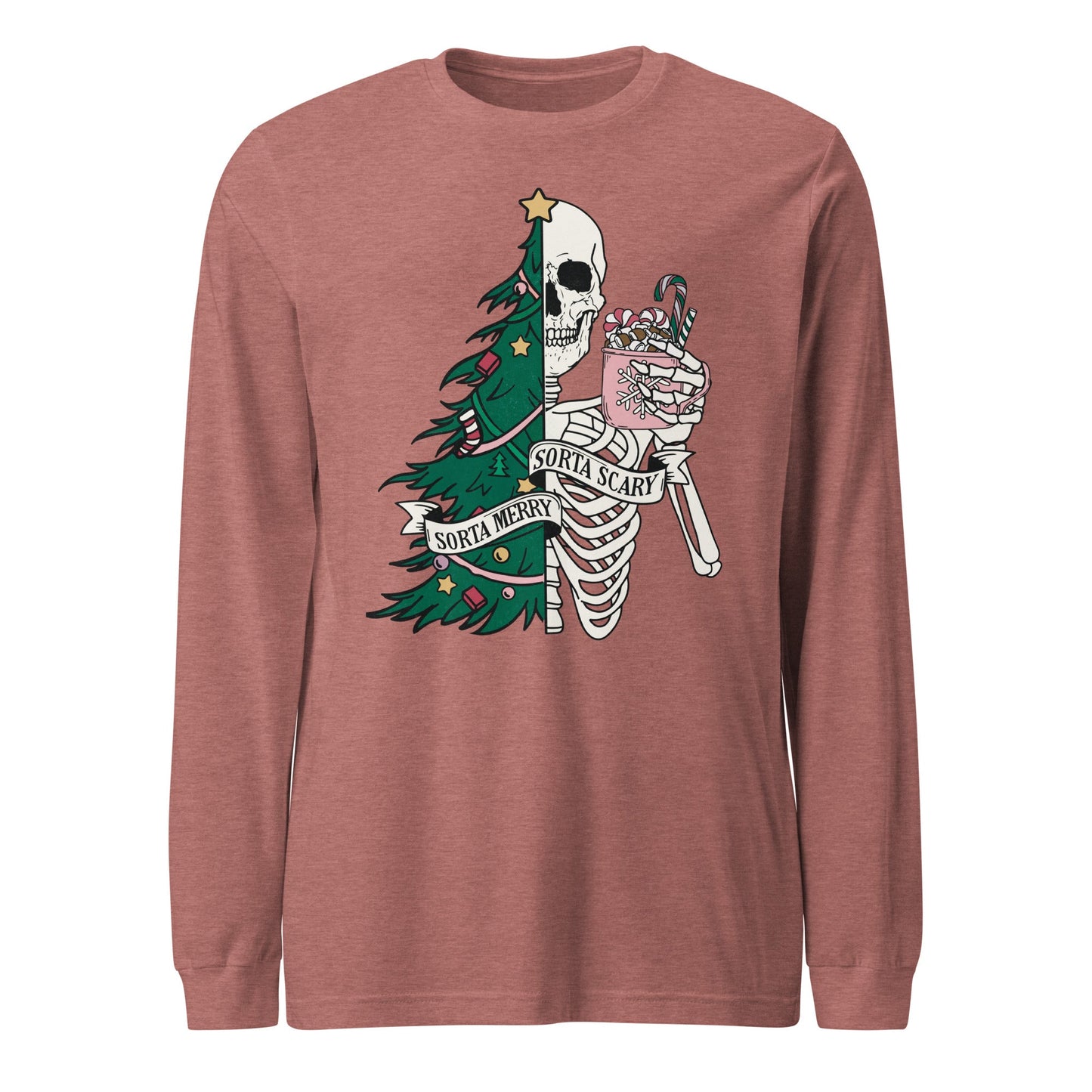 Sorta Merry, Sorta Scary Unisex Long Sleeve Tee - Not Your Mama's Fave
