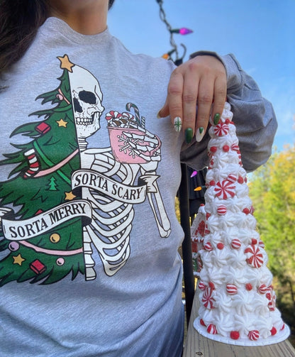 Sorta Merry, Sorta Scary Unisex Long Sleeve Tee - Not Your Mama's Fave