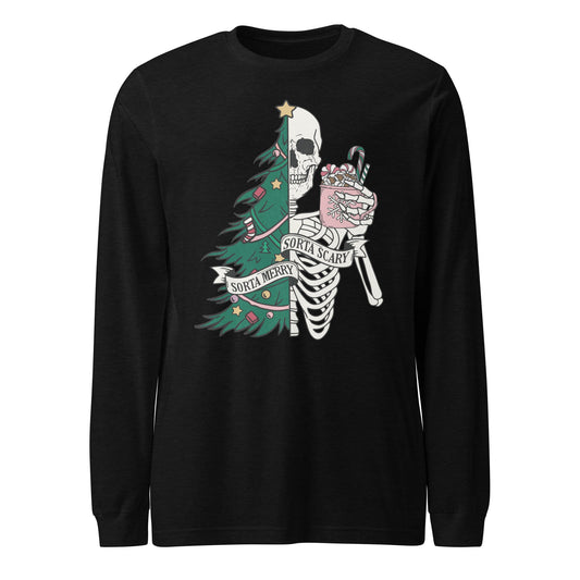 Sorta Merry, Sorta Scary Unisex Long Sleeve Tee - Not Your Mama's Fave