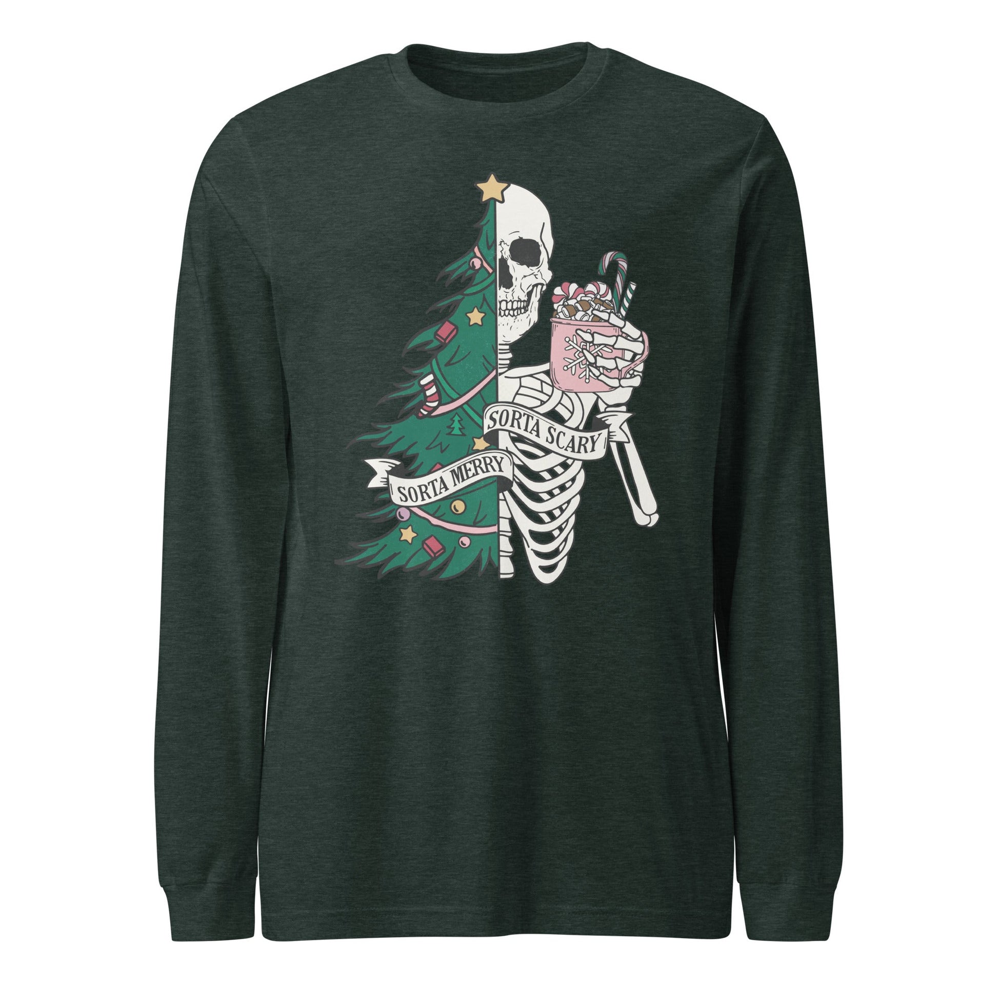 Sorta Merry, Sorta Scary Unisex Long Sleeve Tee - Not Your Mama's Fave