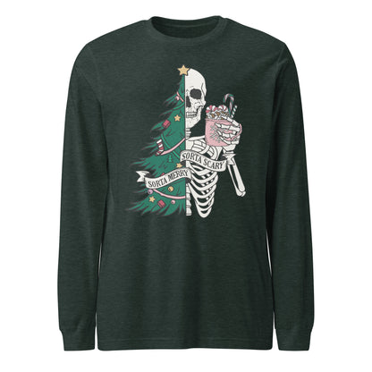 Sorta Merry, Sorta Scary Unisex Long Sleeve Tee - Not Your Mama's Fave
